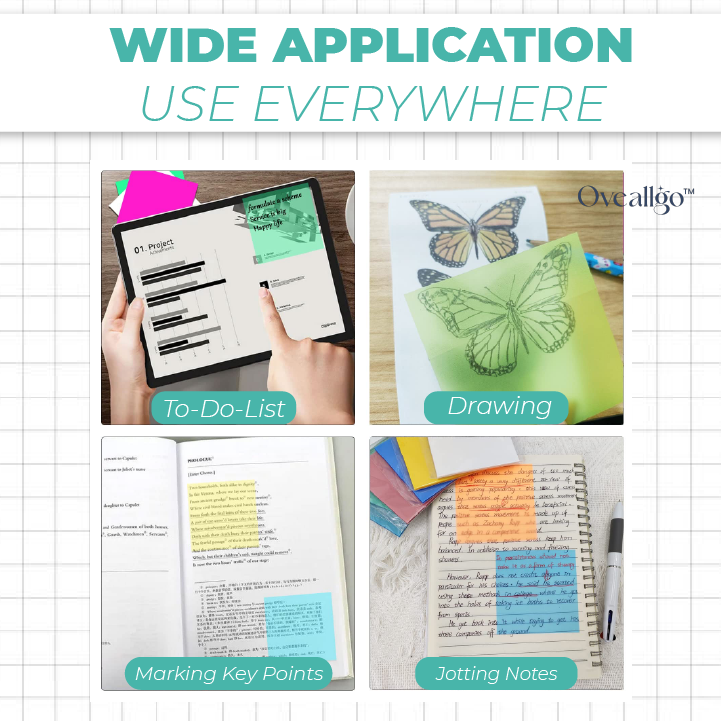 PRO Waterproof Translucent Sticky Notes